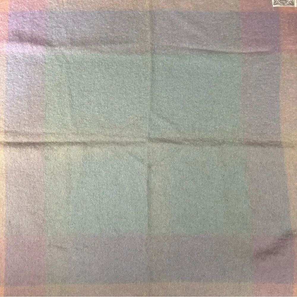 Donegal Design Mohair & Wool Blanket in a Dreamy Pastel Plaid, Made in Ireland